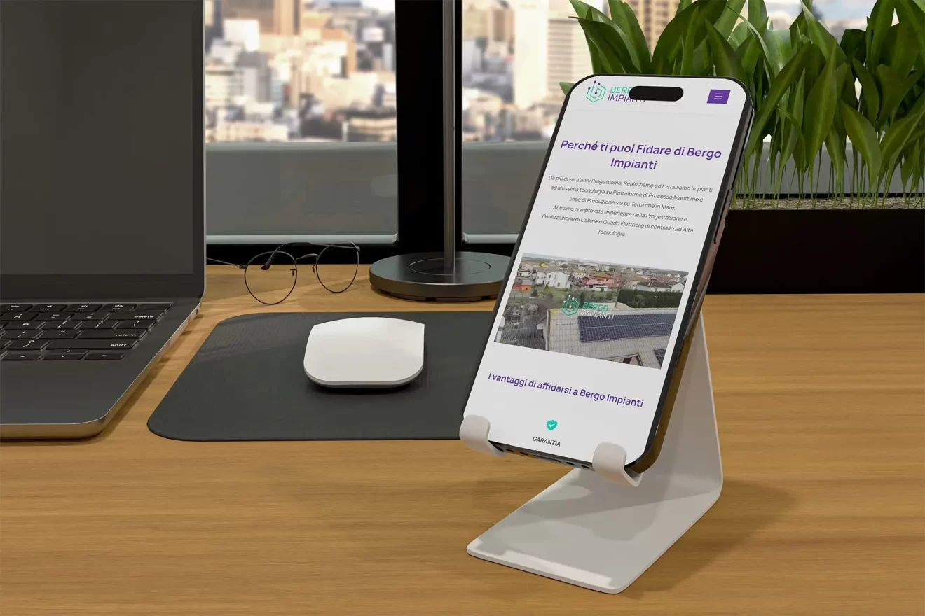 mockup smartphone sito web bergo impianti
