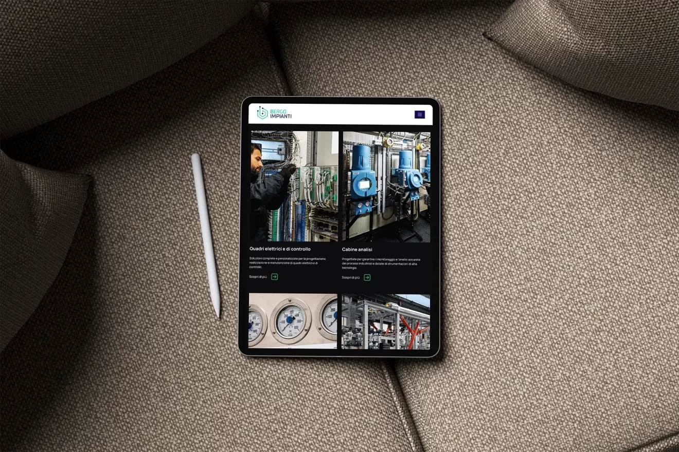 mockup tablet sito web bergo impianti