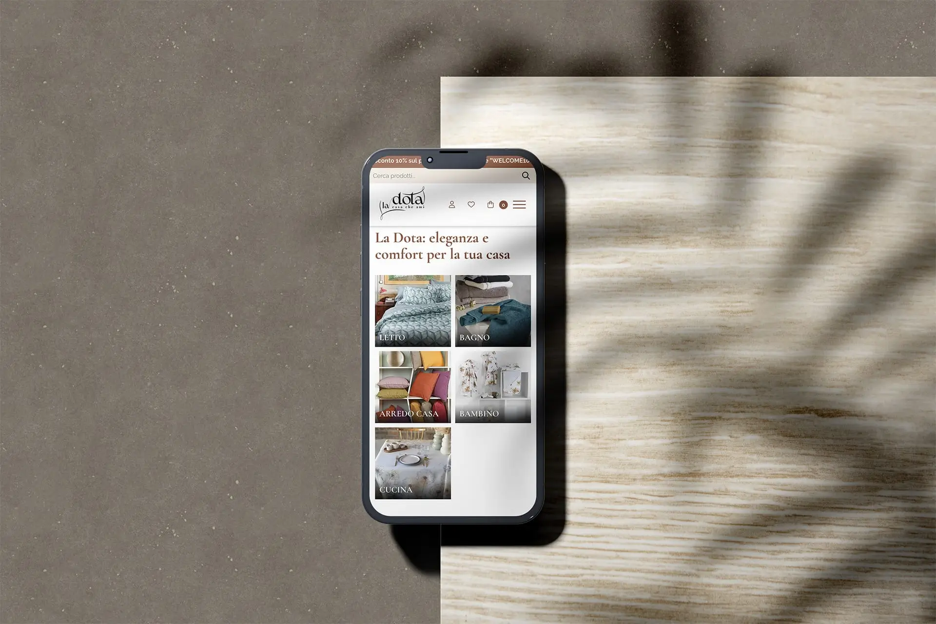 mockup smartphone sito web ladota